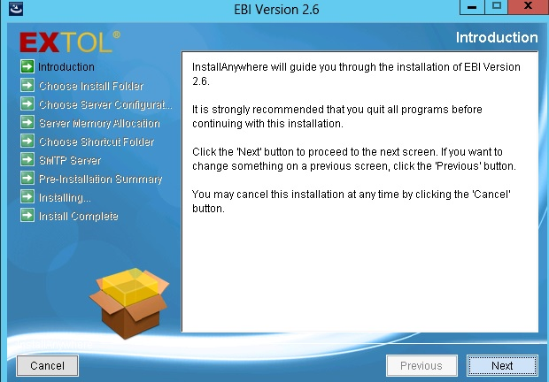 EXTOL Business Integrator 2.6 for Windows Install