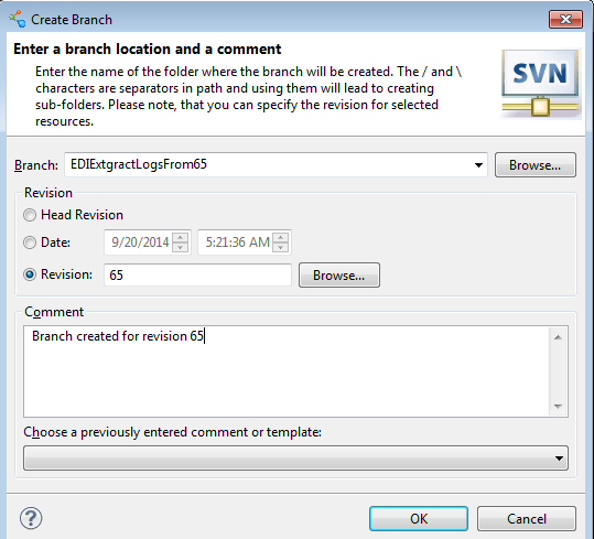 Cleo Clarify 3 Create Branch from Previous SVN Revision