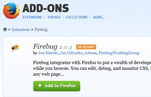 EXTOL Business Integrator (EBI) 3 Download Firefox's Firebug Addon