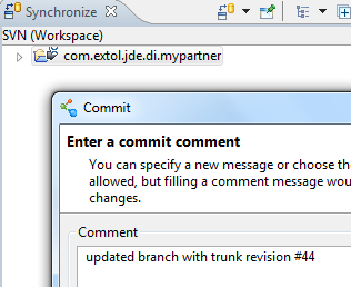 Cleo Clarify EXTOL Business Integrator (EBI) 3 branch team Synchronize commit comments after merge wtih Trunk