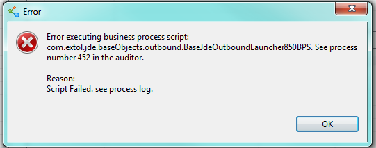 EXTOL Business Integrator 3 Business Process Launcher Error