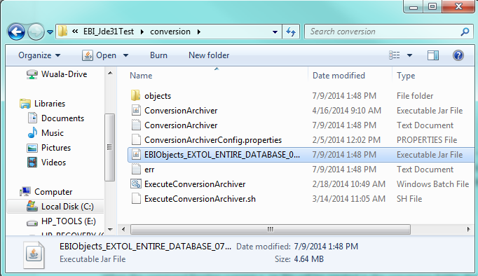 Cleo Clarify EXTOL Business Integrator (EBI) 3 Execute Conversion .jar Archiver File Location